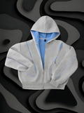 Luchao Zip-Hoodie Limited Edition Grau/Hellblau – Unisex Streetwear