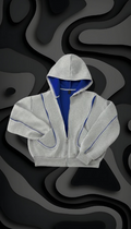 Luchao Zip-Hoodie Limited Edition Grau/Blau – Unisex Streetwear