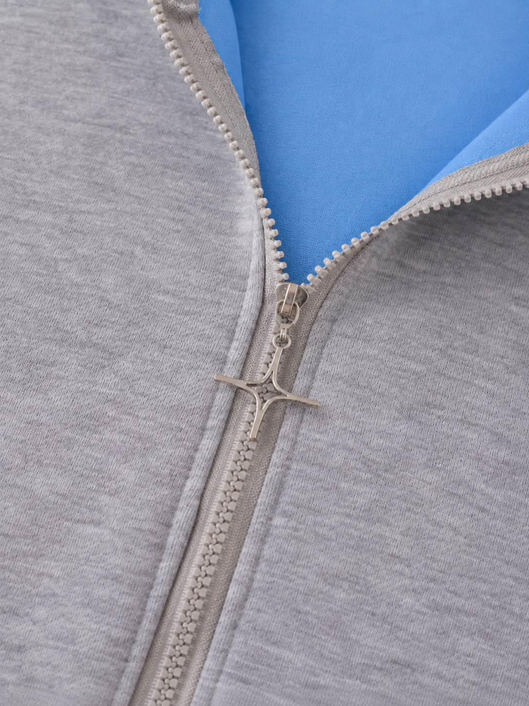 Luchao Zip-Hoodie Limited Edition Grau/Hellblau – Unisex Streetwear
