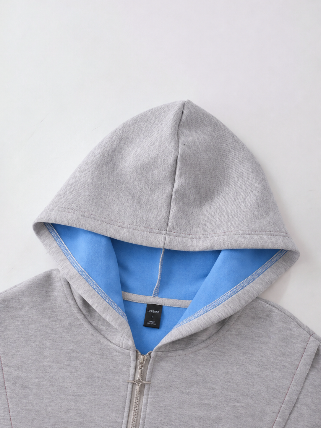 Luchao Zip-Hoodie Limited Edition Grau/Hellblau – Unisex Streetwear