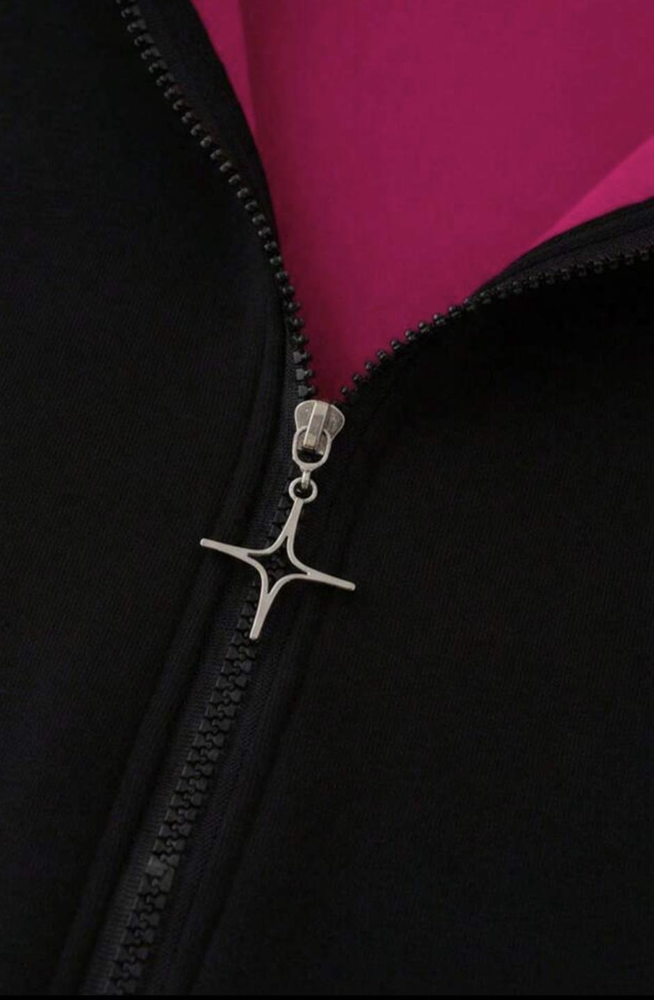 Luchao Zip-Hoodie Limited Edition Schwarz/Pink – Unisex Streetwear