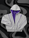 Luchao Zip-Hoodie Limited Edition Grau/Lila – Unisex Streetwear