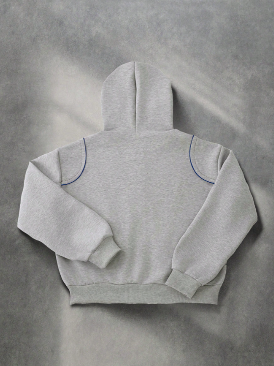 Luchao Zip-Hoodie Limited Edition Grau/Blau – Unisex Streetwear