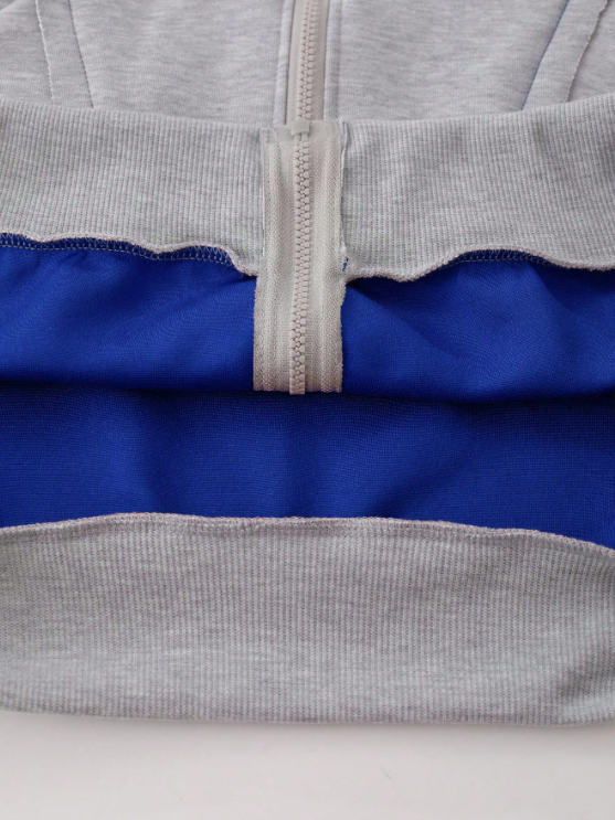 Luchao Zip-Hoodie Limited Edition Grau/Blau – Unisex Streetwear