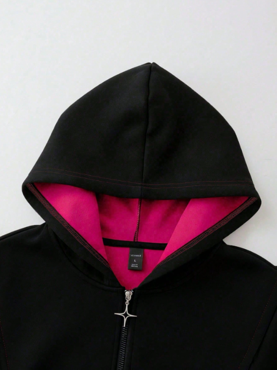 Luchao Zip-Hoodie Limited Edition Schwarz/Pink – Unisex Streetwear
