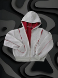 Luchao Zip-Hoodie Limited Edition Grau/Rot – Unisex Streetwear