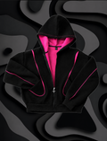 Luchao Zip-Hoodie Limited Edition Schwarz/Pink – Unisex Streetwear